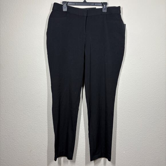 Rafaella Womens Plus Size 16 The Curvy Straight High Rise Pants Black Stretch - Picture 2 of 10